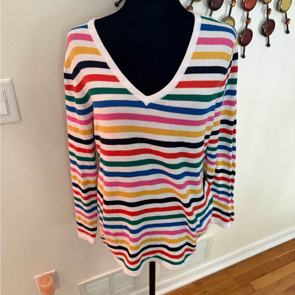 Tommy Hilfiger Multicolor Striped V-Neck Blouse
